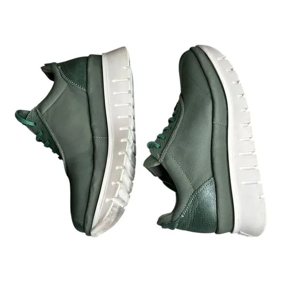 Fly London Bump Womens Green Platform Leather‎ Sneaker Size EU37 US7 M