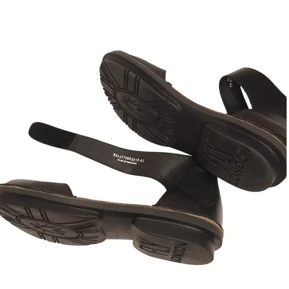 Fly London Fipa477fly Black Flats Mary Jane Made In Portugal Size 41 Euro/ 10 US