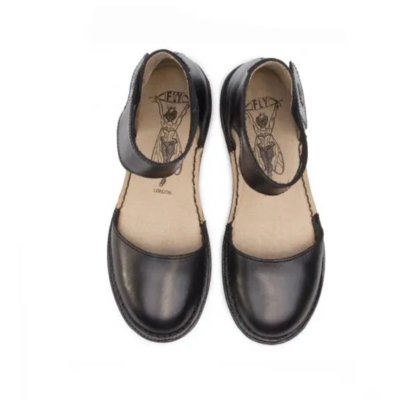 Fly London Fipa477fly Black Flats Mary Jane Made In Portugal Size 41 Euro/ 10 US
