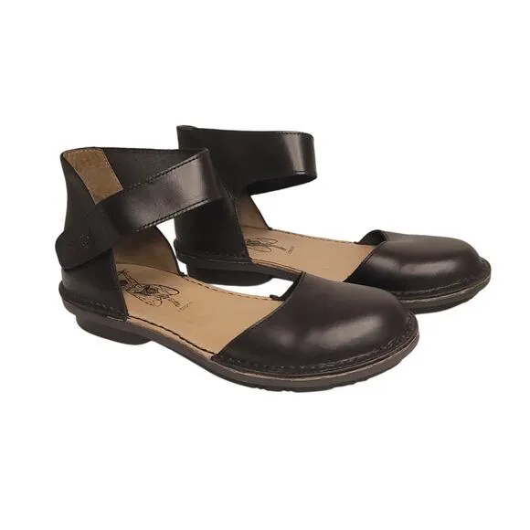 Fly London Fipa477fly Black Flats Mary Jane Made In Portugal Size 41 Euro/ 10 US
