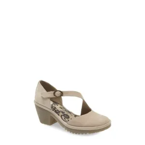 Fly London Leather Asymmetrical Strap Heeled Sandals Wako Cloud NWOB