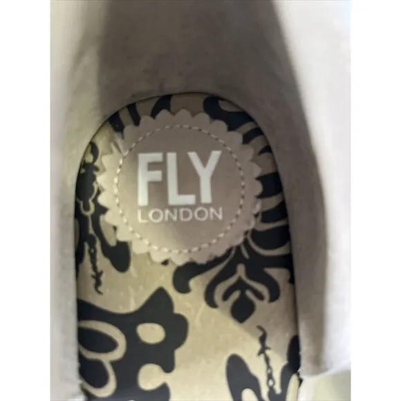 Fly London Leather Asymmetrical Strap Heeled Sandals Wako Cloud NWOB