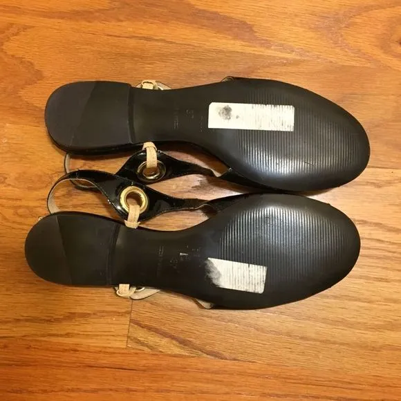 Forum Black Patent European Sandals