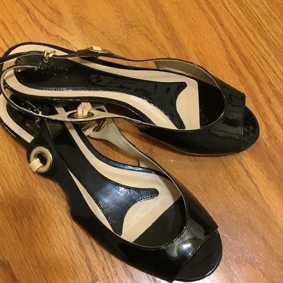 Forum Black Patent European Sandals