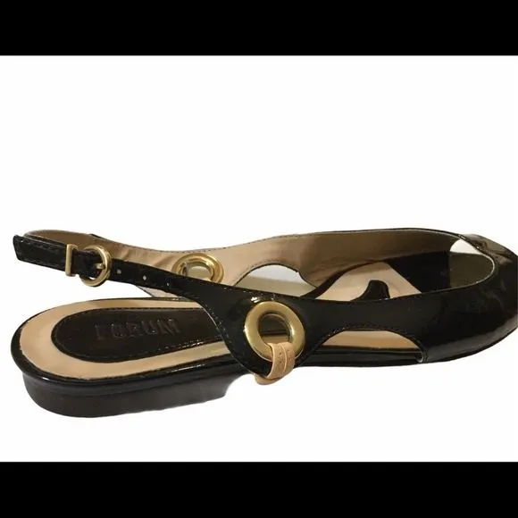 Forum Black Patent European Sandals