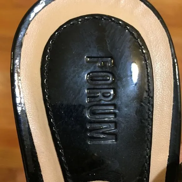 Forum Black Patent European Sandals