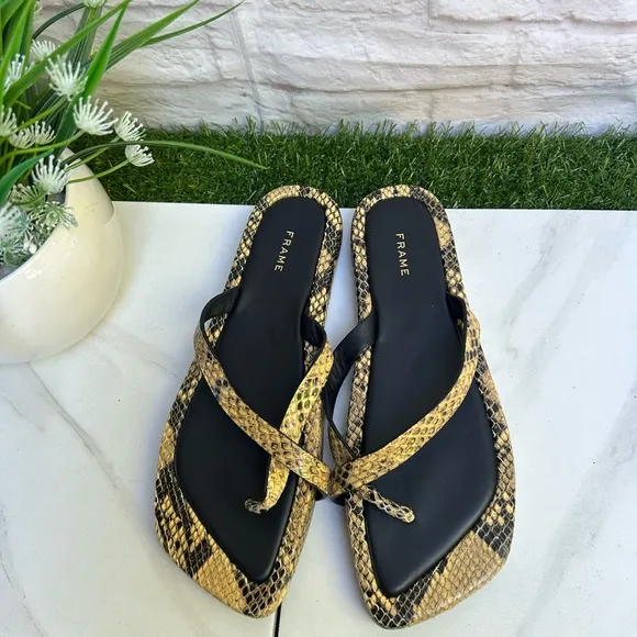 Frame Le Montauk Leather Cross Sandals python multi Size 38 like new