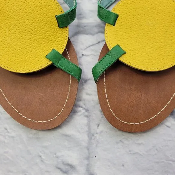 Frances Valentine Canary Grass Circle Slides size 6