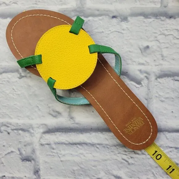 Frances Valentine Canary Grass Circle Slides size 6