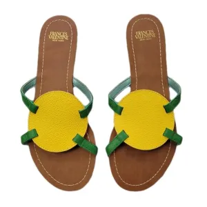 Frances Valentine Canary Grass Circle Slides size 6