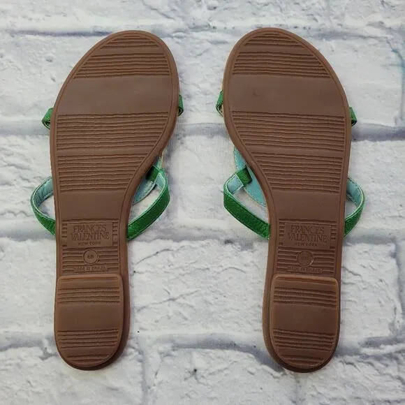 Frances Valentine Canary Grass Circle Slides size 6