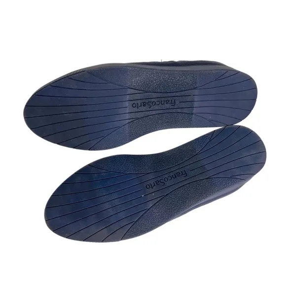 Franco Sarto Blue Woven Faux Leather Slip-On Loafers 7