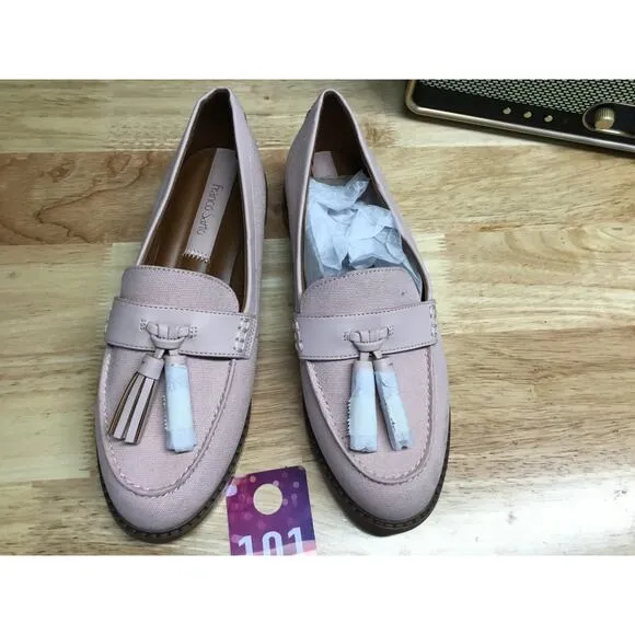 Franco Sarto Carolyn Low 2 Women's 7.5W Pink Low Top Almond Toe Tassel Loafer