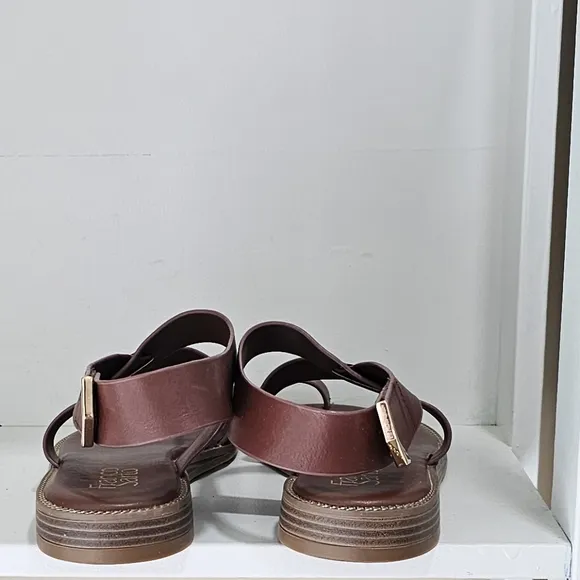 Franco Sarto Gensi  Brown Toe Loop Leather Sandals New