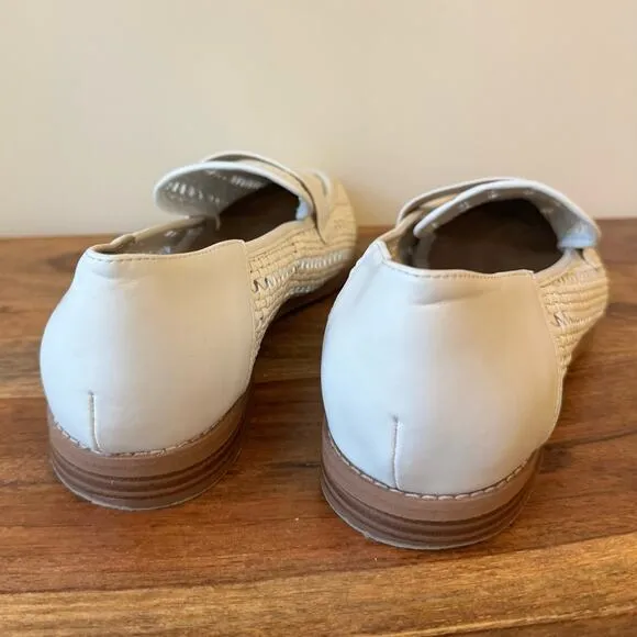 Franco Sarto Halton 2 Perforated Loafer Stone Khaki Sz 10 Woven Moccasin Driving
