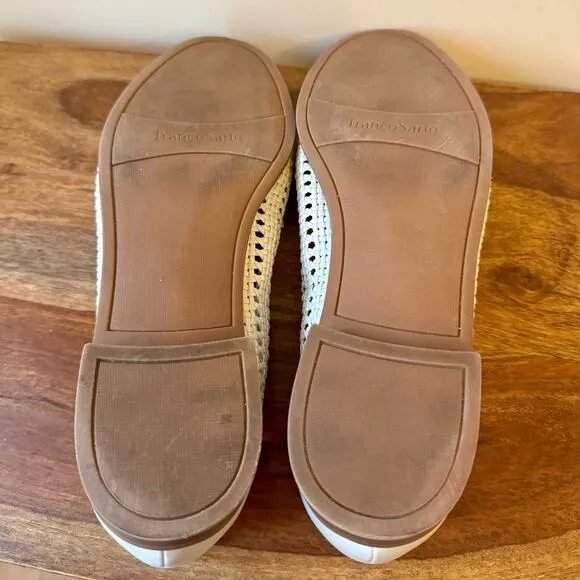 Franco Sarto Halton 2 Perforated Loafer Stone Khaki Sz 10 Woven Moccasin Driving
