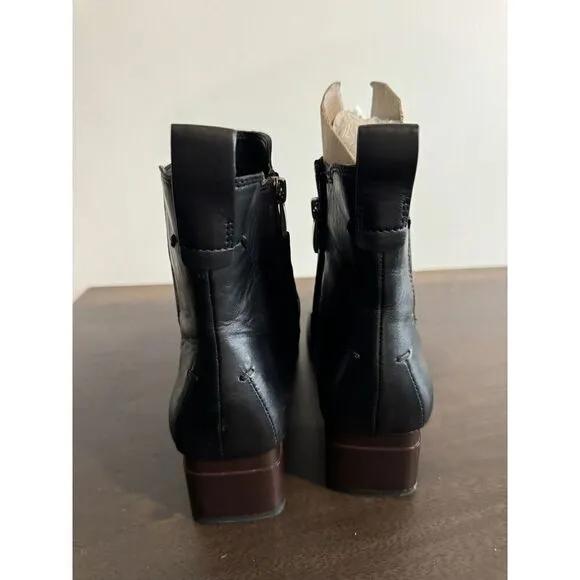 FRANCO SARTO Waxton Chelsea Boots Women's 8 Black Leather GUC Ankle Heel