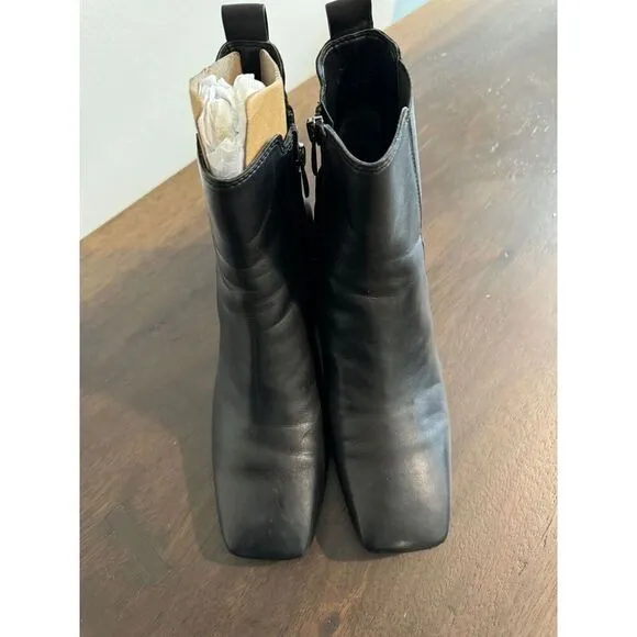 FRANCO SARTO Waxton Chelsea Boots Women's 8 Black Leather GUC Ankle Heel