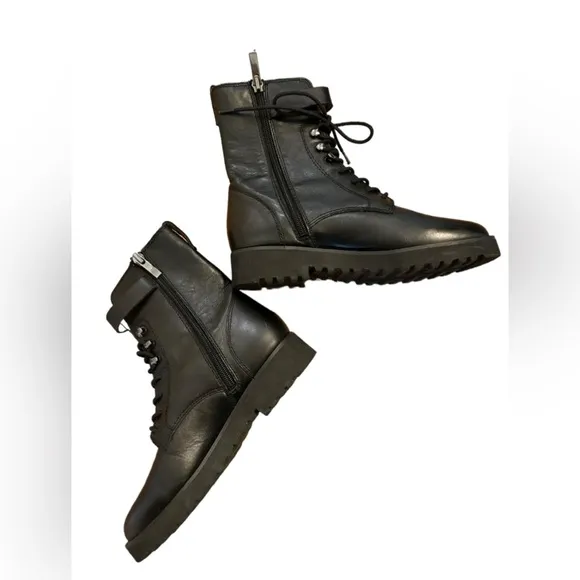 Franco Sarto women’s L canon2 black leather combat boots | moto boots Sz 5