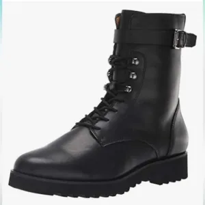 Franco Sarto women’s L canon2 black leather combat boots | moto boots Sz 5
