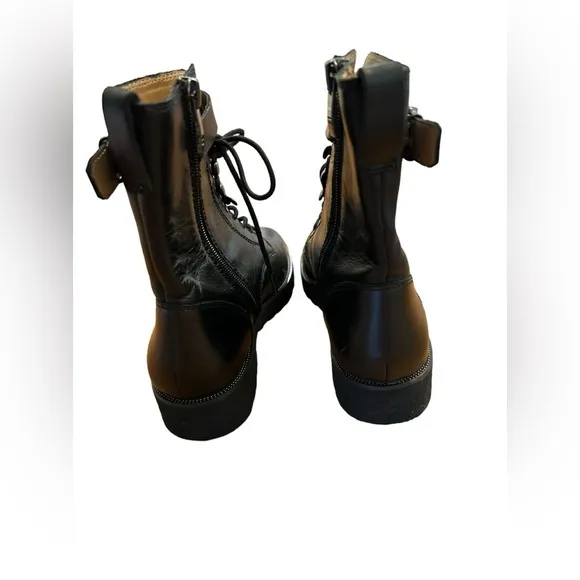 Franco Sarto women’s L canon2 black leather combat boots | moto boots Sz 5