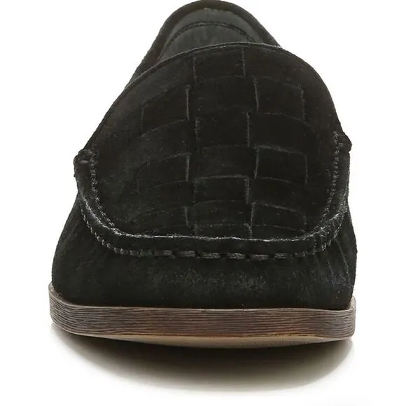 Franco Sarto Women’s Loafers Marah Woven Black Suede, Size 5 NIB