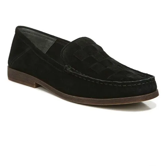 Franco Sarto Women’s Loafers Marah Woven Black Suede, Size 5 NIB