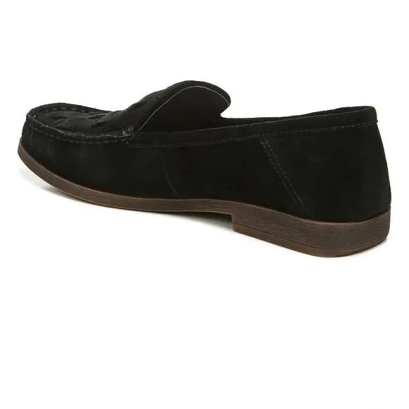 Franco Sarto Women’s Loafers Marah Woven Black Suede, Size 5 NIB