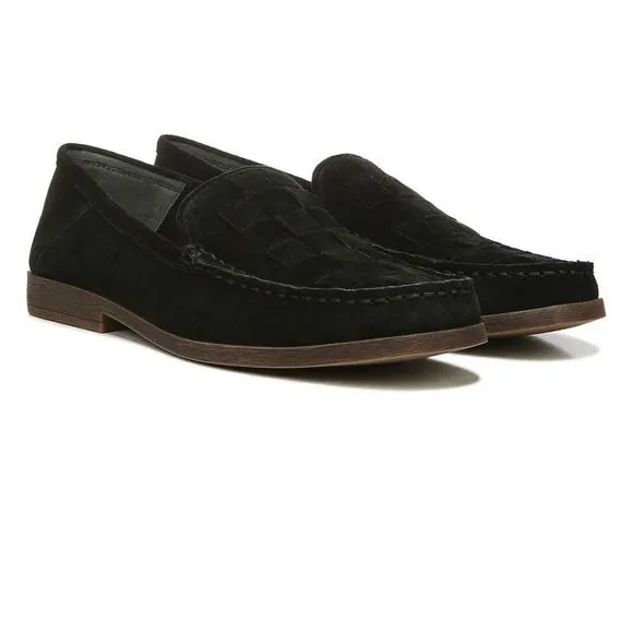 Franco Sarto Women’s Loafers Marah Woven Black Suede, Size 5 NIB
