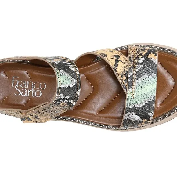 FRANCO SARTO OZIO Multicolor Snake Print Sandals Size 7M