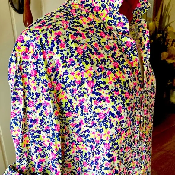 FRANK &amp; EILEEN HUNTER FLORAL LINEN DRESS