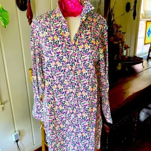 FRANK &amp; EILEEN HUNTER FLORAL LINEN DRESS