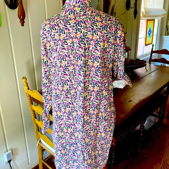 FRANK &amp; EILEEN HUNTER FLORAL LINEN DRESS