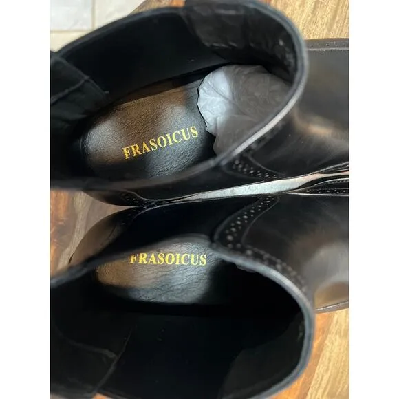 Frasoicus Leather Chelsea Dress Boot Mens Black Size 12 NWOT