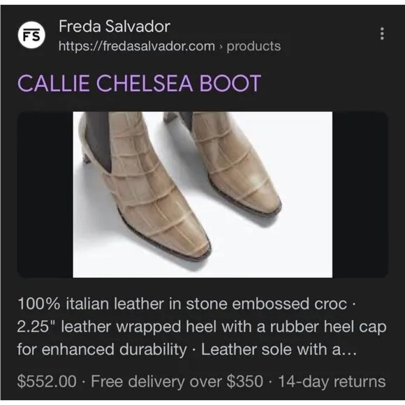 Freda Salvador Chelsea Ankle Boot Bootie Beige Embossed Croc Size 10 Leather