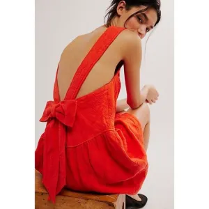 Free People About Town Mini Dress-Scarlet Ibis