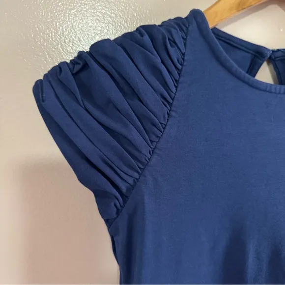 Free People Afternoon Elegance Midi Dress Navy Blue Sz XS NEW 50's Style Vintage