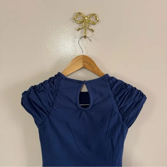 Free People Afternoon Elegance Midi Dress Navy Blue Sz XS NEW 50's Style Vintage