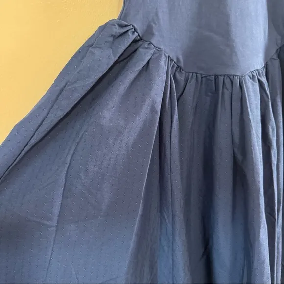 Free People Afternoon Elegance Midi Dress Navy Blue Sz XS NEW 50's Style Vintage