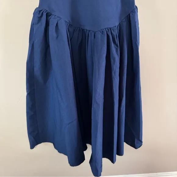 Free People Afternoon Elegance Midi Dress Navy Blue Sz XS NEW 50's Style Vintage