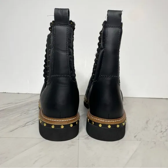 Free People Atlas Black Puffer Studded Chelsea Boot 39 1/2