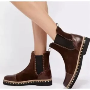 Free People Atlas Chelsea Leather Boots in Brown NWOB Size EU 39 or US 8 1/2