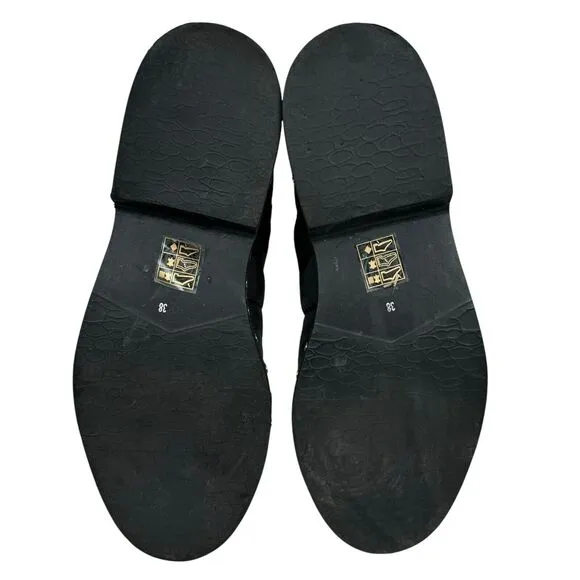 Free People Atlas Puffer Chelsea Boot EU 38, US 8 Black Leather Nylon Studs Goth