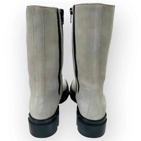 Free People Brooks Suede Gray Lug Sole Chelsea Boot Elastic Side Panel Size 36.5