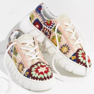 Free People Catch Me If You Can Crochet Women's Platform Sneakers- 38 EU