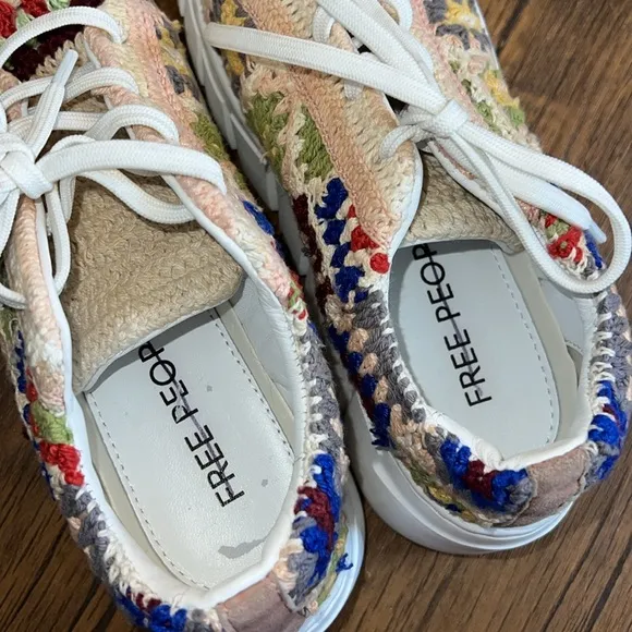 Free People Catch Me If You Can Crochet Women's Platform Sneakers- 38 EU