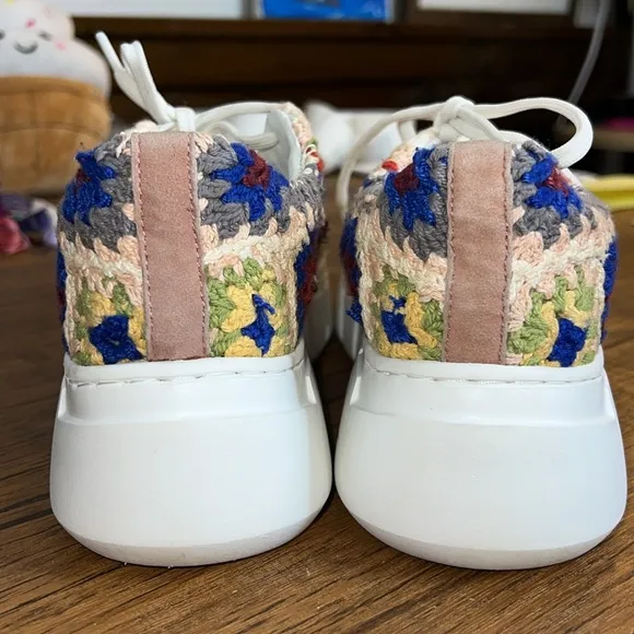 Free People Catch Me If You Can Crochet Women's Platform Sneakers- 38 EU