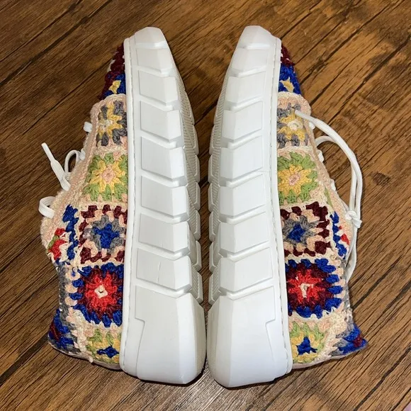 Free People Catch Me If You Can Crochet Women's Platform Sneakers- 38 EU