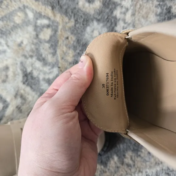 Free People Cream and Black Classic Penny Loafers Lyra Lug Sole Womwe