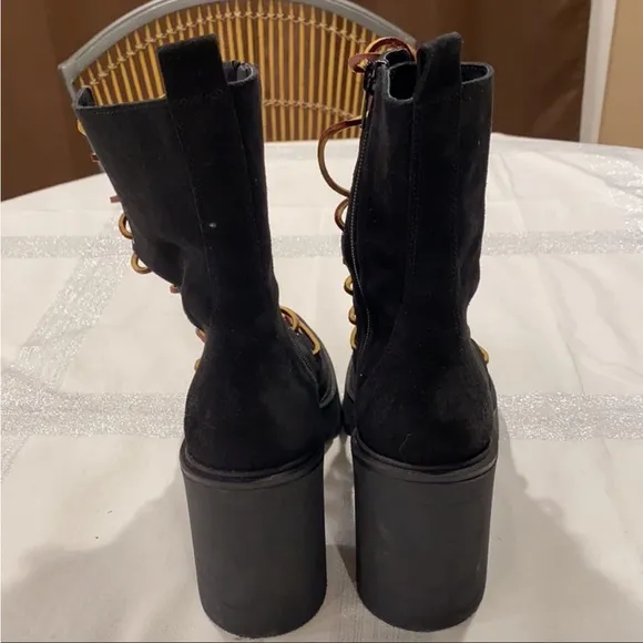 Free people Dylan black suede combat boots